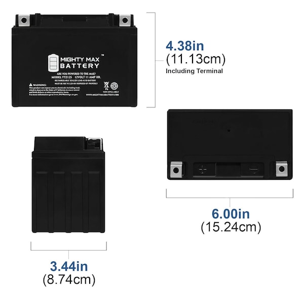 YTZ12S 12V 11Ah Replacement Battery Compatible With Honda Battery VT750/ 1000/ 110011300 - 2PK